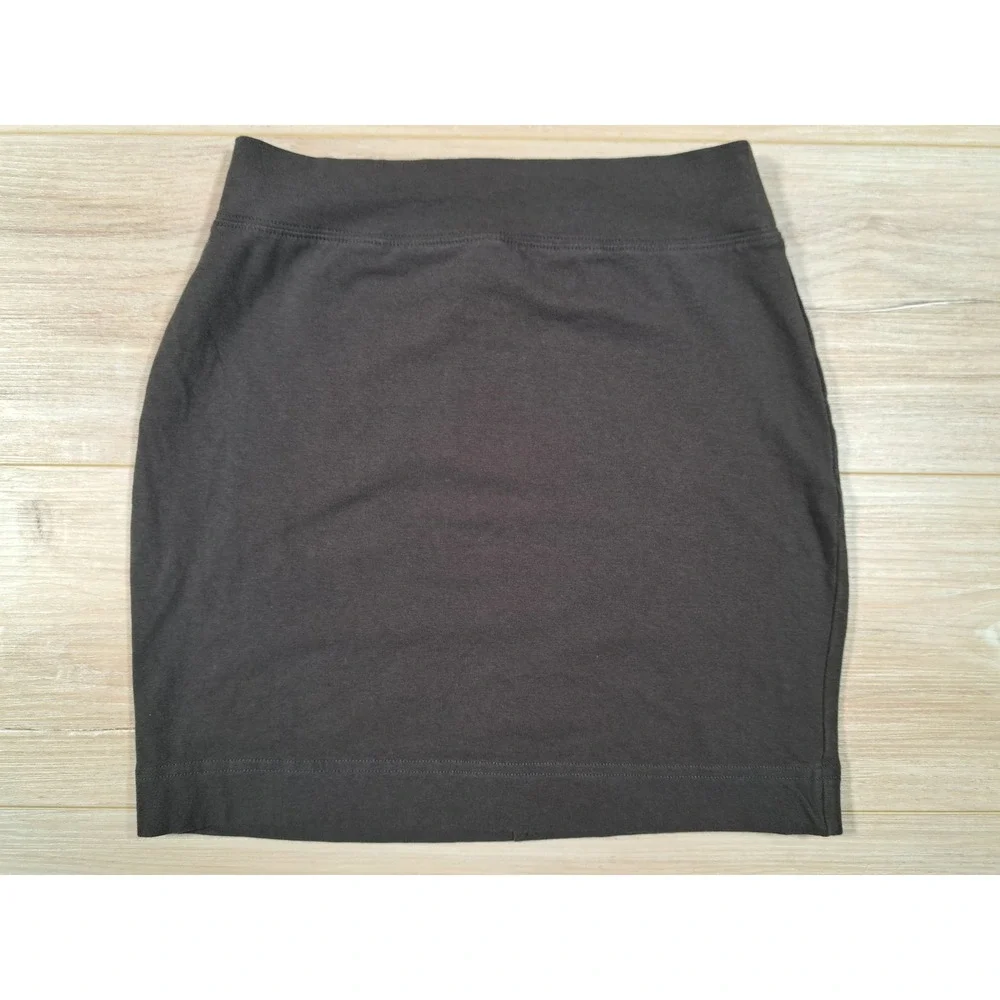 Moda International Womens Gray Cotton Blend Mini Skirt Size S‎ Charcoal Pull On